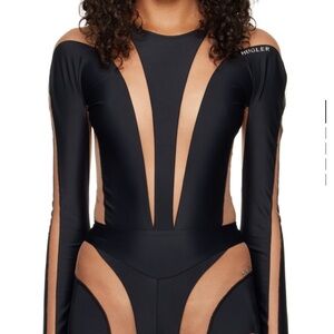 Mugler Black and Nude Bodysuit
